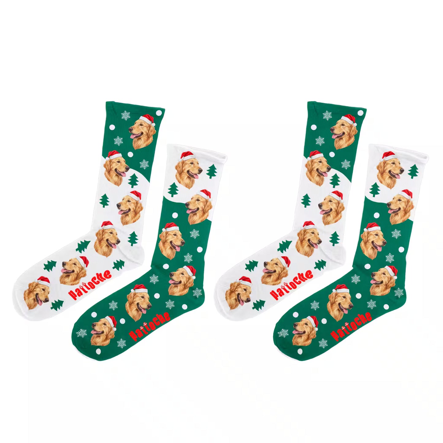 Pack Les Inséparables 2 paires chaussettes de Noël personnalisées adultes - Pattoche